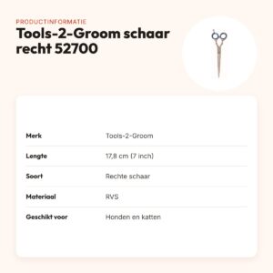 Tools-2-Groom schaar recht 52700 – 7 inch (17,8 cm), RVS – productinformatie