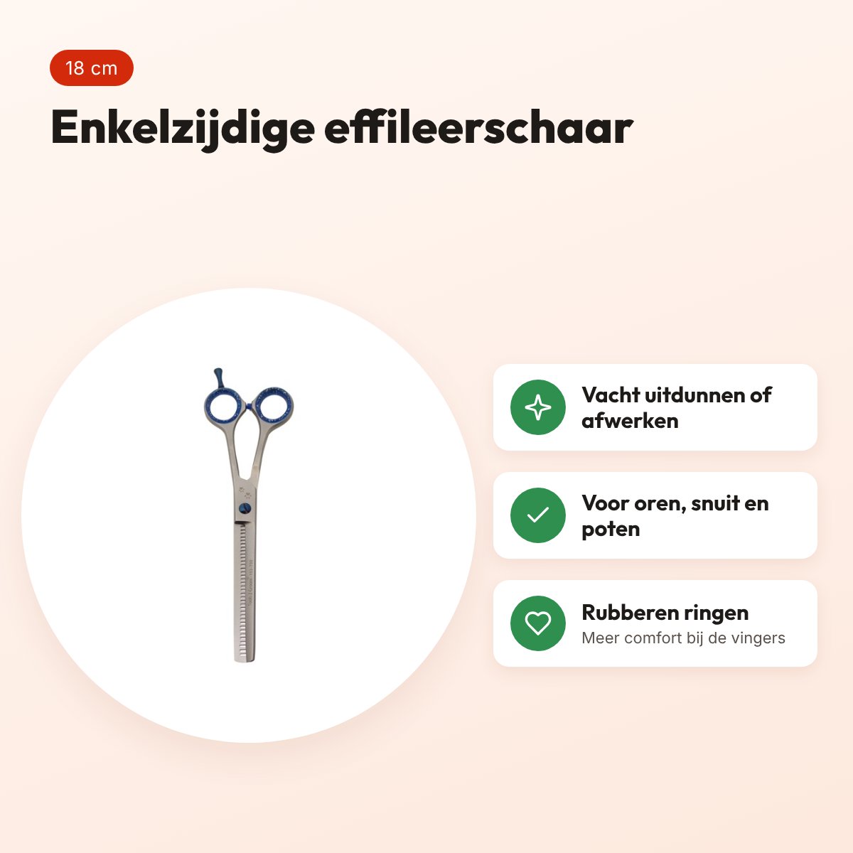 Tools-2-Groom Sharp Edge effileerschaar enkelzijdig 103-700 18 cm – voordelen