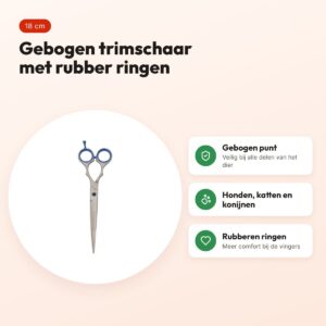 Tools-2-Groom Sharp Edge schaar gebogen 52700CC 18 cm – rubber handvaten – voordelen