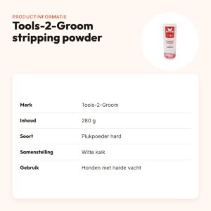 Tools-2-Groom stripping powder hard 280 g – plukpoeder in strooibus – productinformatie
