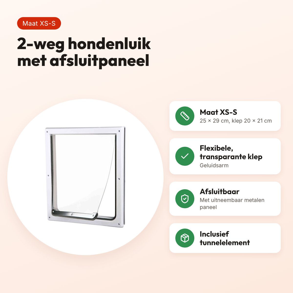 Trixie 2-weg hondenluik wit XS-S 25 x 29 cm – kunststof, vergrendelbaar – voordelen