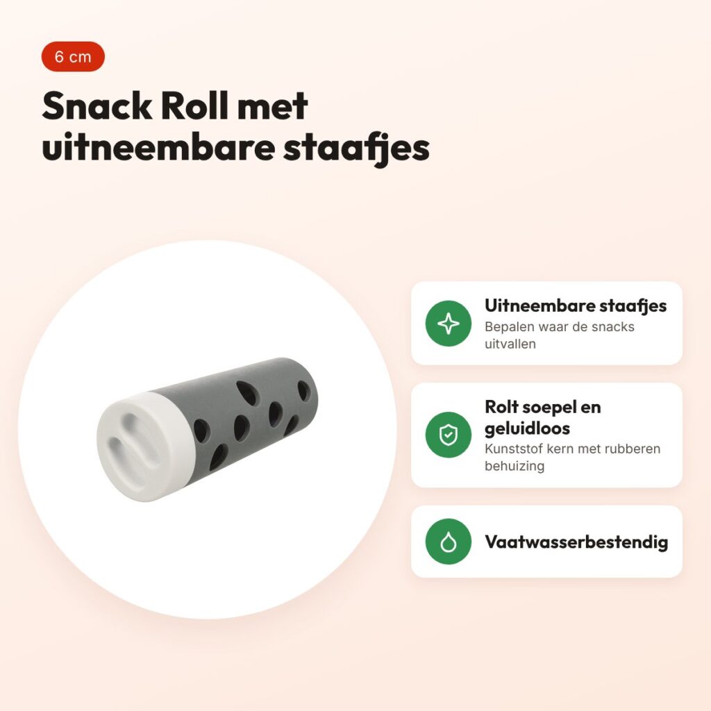 Trixie Activity Snack Roll 6 cm – assorti grijs/blauw, vaatwasserbestendig – voordelen