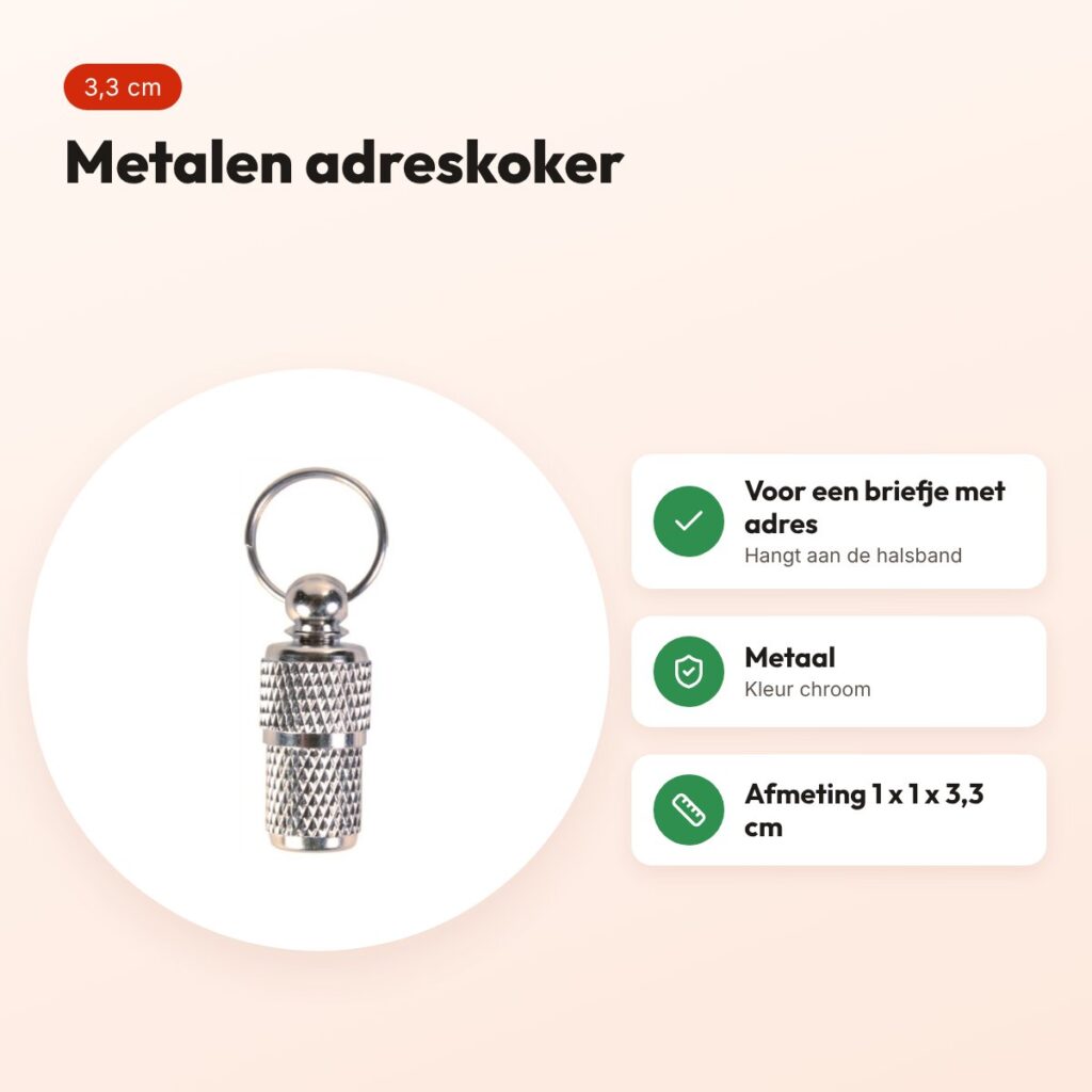 Trixie adreskoker chroom 1 x 1 x 3,3 cm – metaal – voordelen