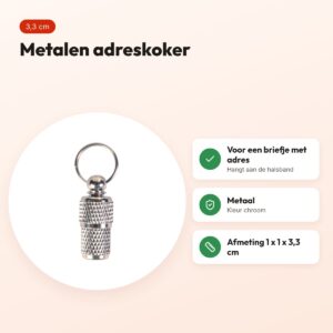 Trixie adreskoker chroom 1 x 1 x 3,3 cm – metaal – voordelen