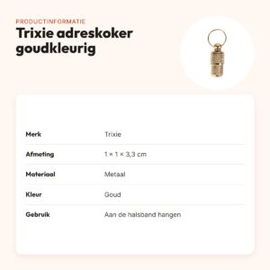 Trixie adreskoker goudkleurig 3,3 cm – metaal – productinformatie