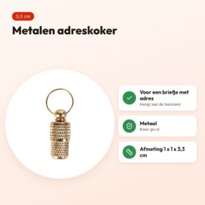 Trixie adreskoker goudkleurig 3,3 cm – metaal – voordelen