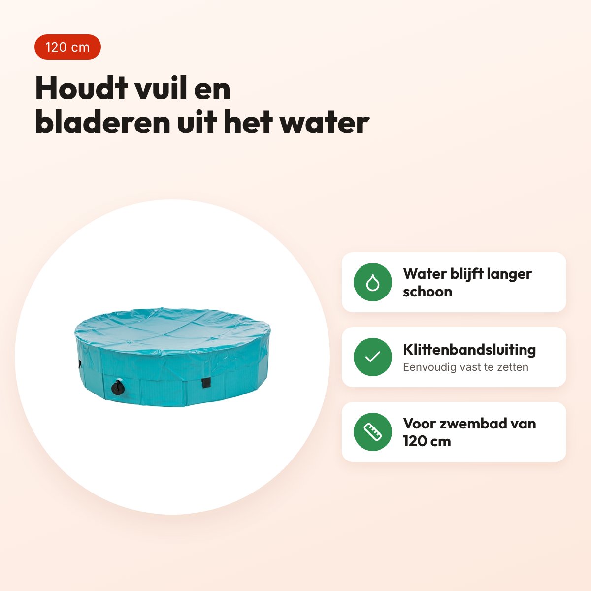 Trixie afdekhoes hondenzwembad lichtblauw 120 cm – met klittenband – voordelen