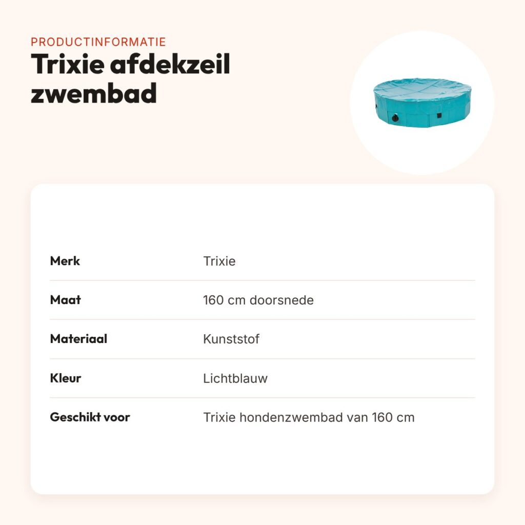 Trixie afdekzeil hondenzwembad lichtblauw doorsnede 160 cm – productinformatie