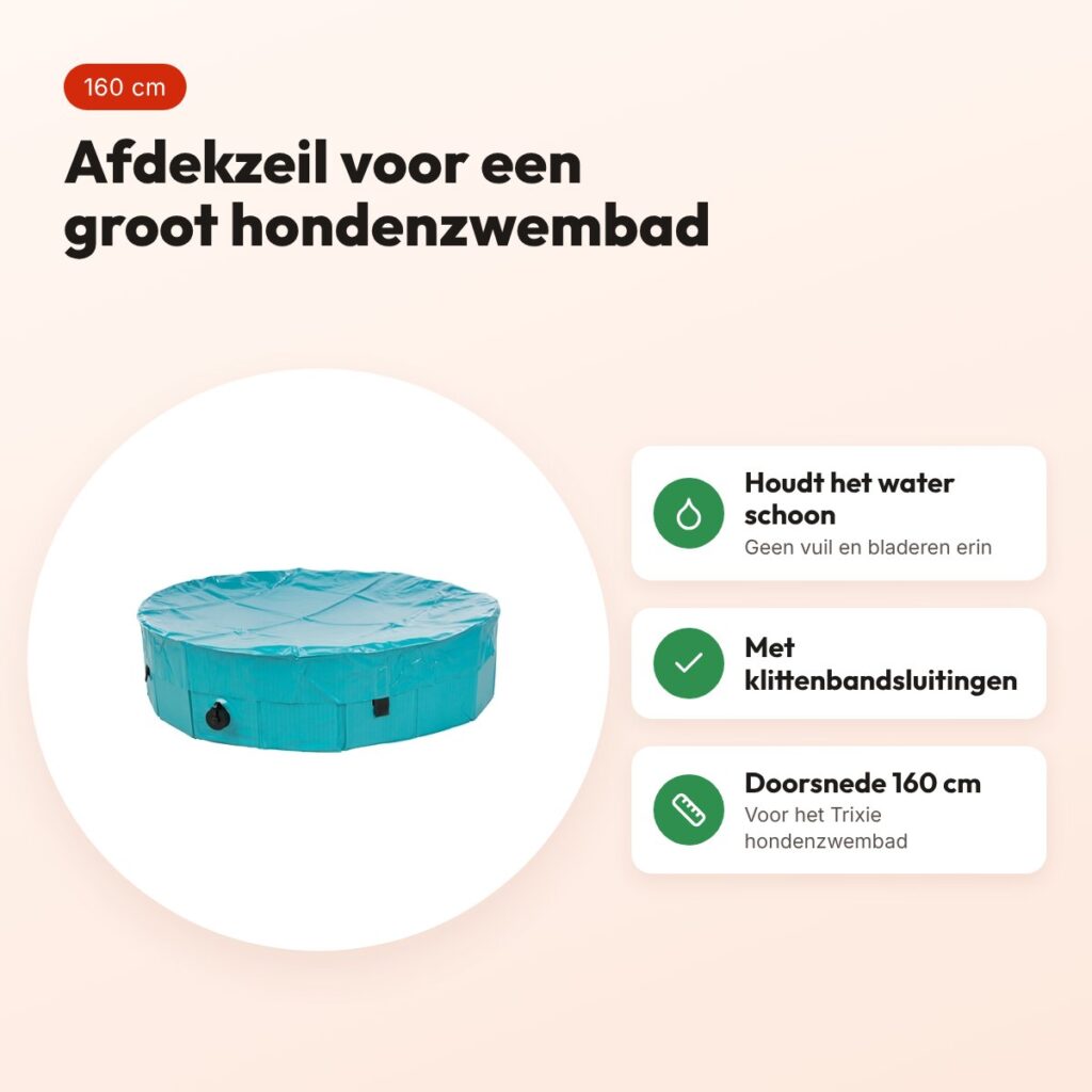 Trixie afdekzeil hondenzwembad lichtblauw doorsnede 160 cm – voordelen