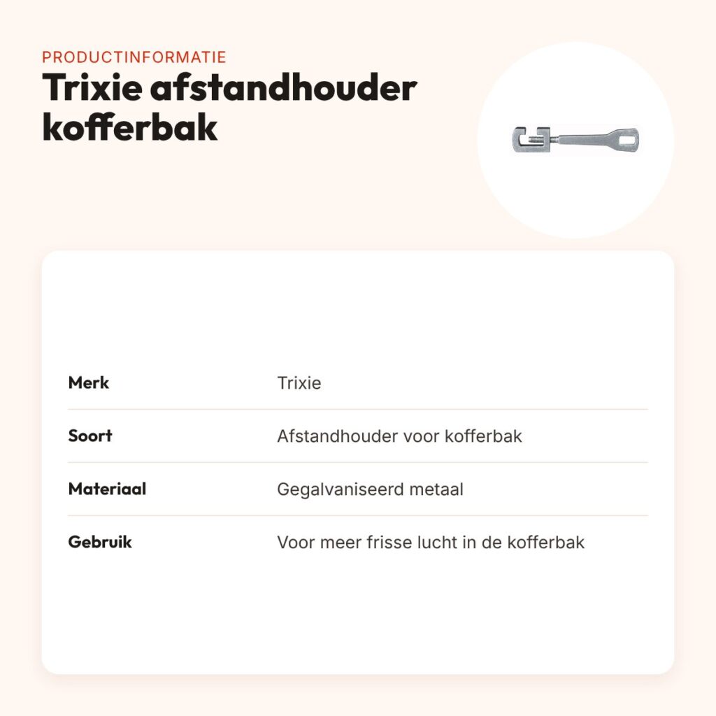 Trixie afstandhouder kofferbak – gegalvaniseerd metaal – productinformatie