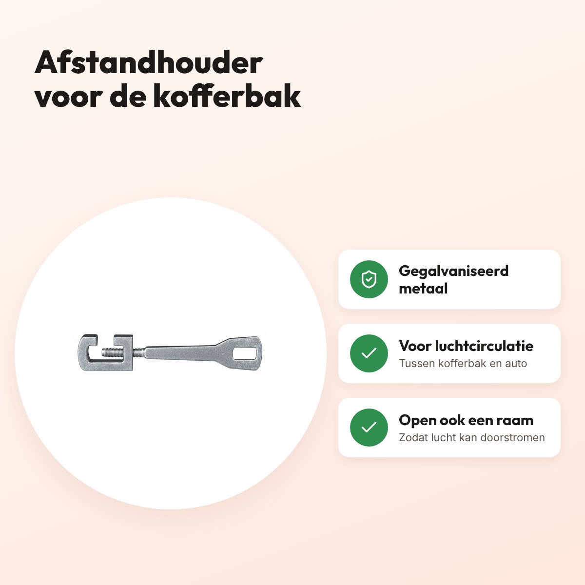 Trixie afstandhouder kofferbak – gegalvaniseerd metaal – voordelen