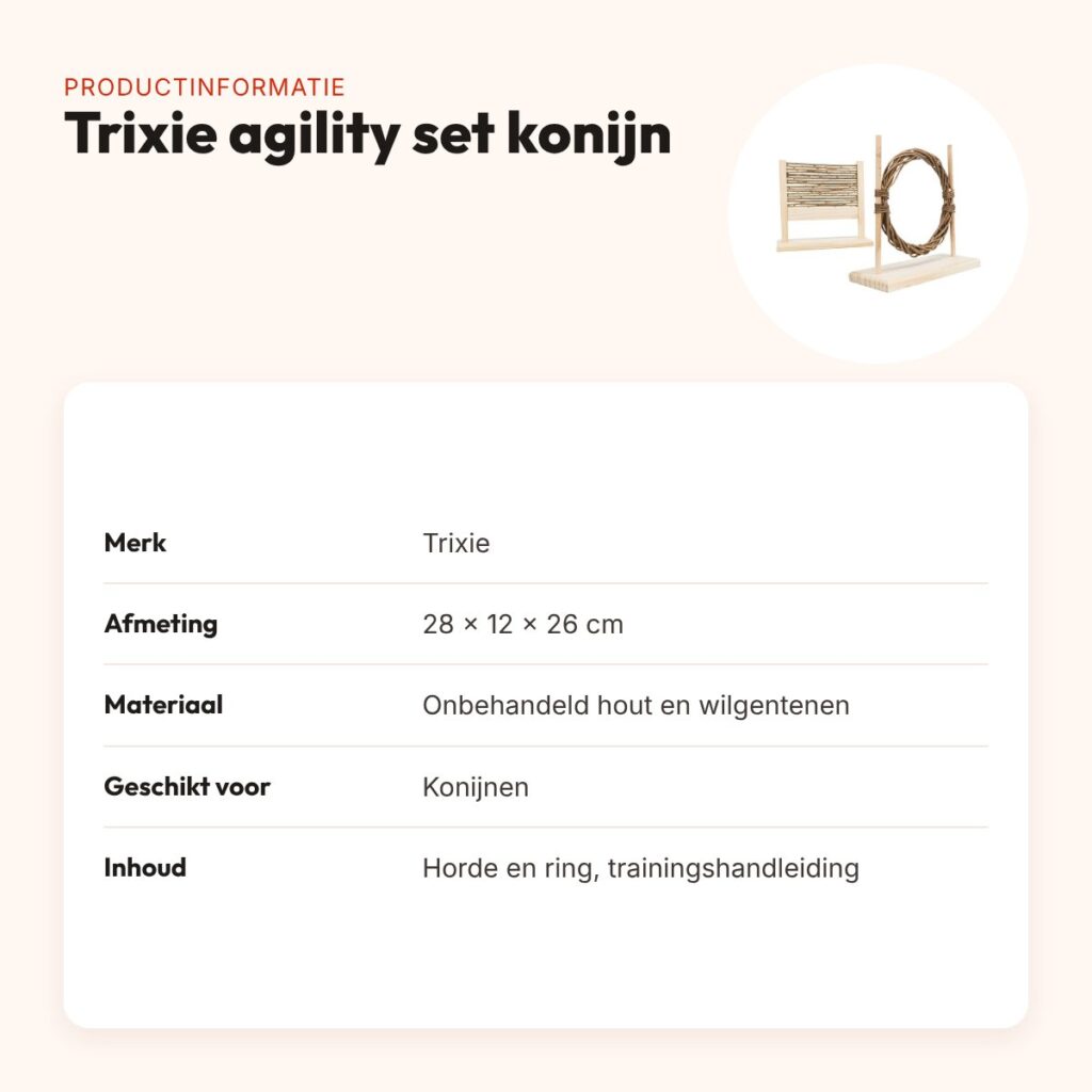Trixie agility set konijn 28 x 12 x 26 cm – horde met ring – productinformatie