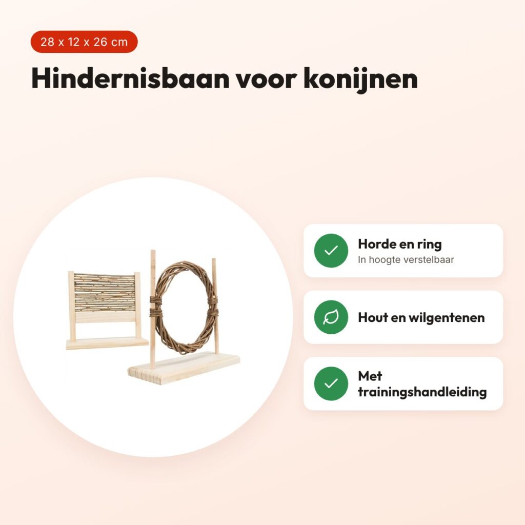 Trixie agility set konijn 28 x 12 x 26 cm – horde met ring – voordelen