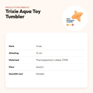 Trixie Aqua Toy Tumbler TPR assorti 12 cm – drijvend hondenspeelgoed – productinformatie