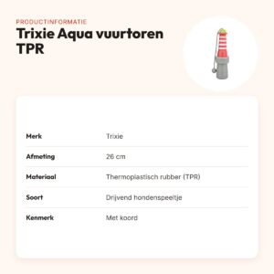 Trixie Aqua vuurtoren TPR 26 cm – drijvend hondenspeeltje met koord – productinformatie
