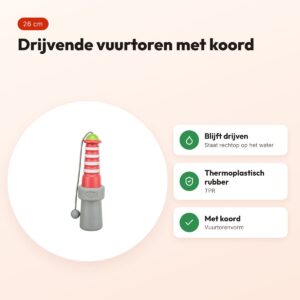 Trixie Aqua vuurtoren TPR 26 cm – drijvend hondenspeeltje met koord – voordelen