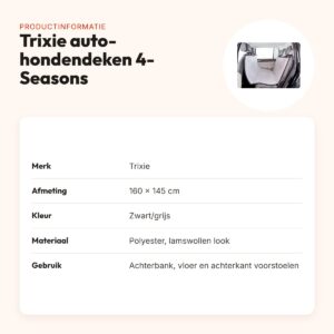 Trixie auto-hondendeken 4-Seasons zwart/grijs 160 x 145 cm – productinformatie