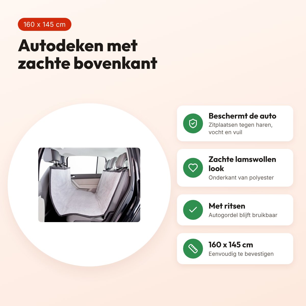 Trixie auto-hondendeken 4-Seasons zwart/grijs 160 x 145 cm – voordelen