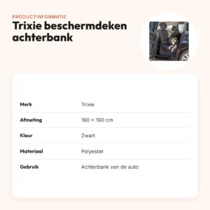 Trixie autobeschermdeken achterbank zwart 160 x 160 cm – met bodemplaat – productinformatie