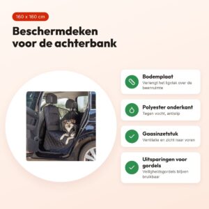Trixie autobeschermdeken achterbank zwart 160 x 160 cm – met bodemplaat – voordelen