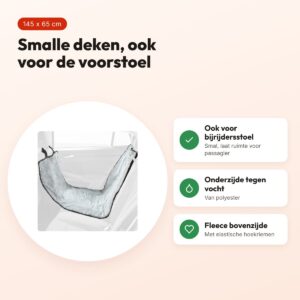 Trixie autobeschermdeken ook voor voorstoel grijs/zwart 145 x 65 cm – voordelen