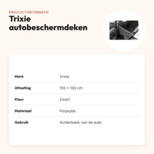 Trixie autobeschermdeken zwart 155 x 130 cm – waterdicht, antislip – productinformatie