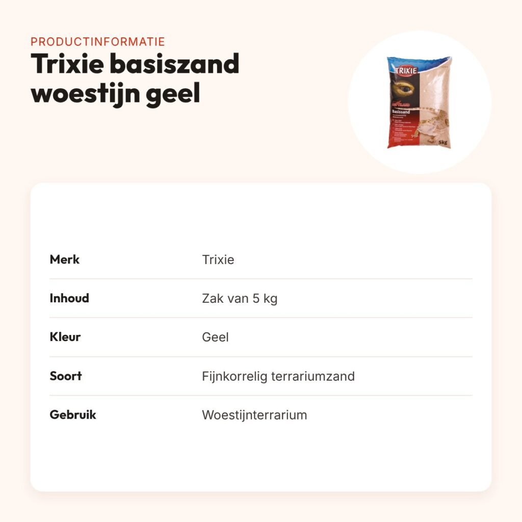 Trixie basiszand woestijnterrarium geel 5 kg – fijnkorrelig terrariumzand – productinformatie