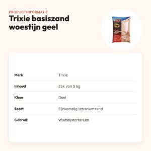 Trixie basiszand woestijnterrarium geel 5 kg – fijnkorrelig terrariumzand – productinformatie