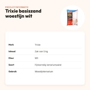 Trixie basiszand woestijnterrarium wit 5 kg – fijnkorrelig terrariumzand – productinformatie