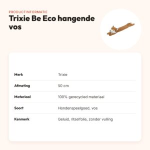 Trixie Be Eco hangende vos 50 cm – hondenspeelgoed met geluid en folie – productinformatie