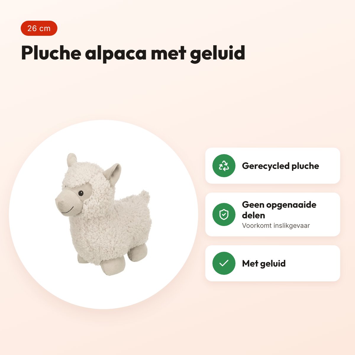 Trixie Be Eco hondenspeelgoed alpaca Eyleen 26 cm – gerecycled pluche – voordelen