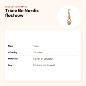 Trixie Be Nordic flostouw met touwbal 30 x 8 cm – hondenspeelgoed – productinformatie