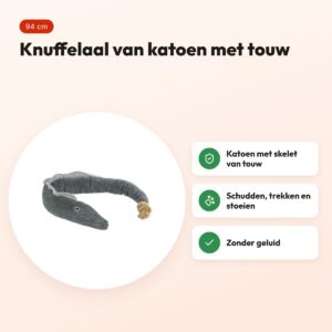 Trixie Be Nordic hondenknuffel aal Karl grijs 94 cm – katoen met touw – voordelen