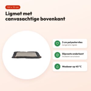 Trixie Be Nordic hondenligmat Fohr zwart/beige 100 x 70 cm – antislip – voordelen
