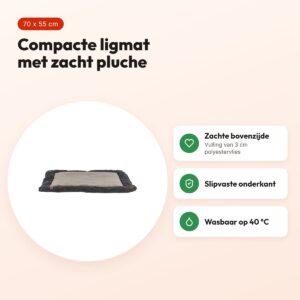 Trixie Be Nordic hondenligmat Fohr zwart/beige 70 x 55 cm – wasbaar – voordelen