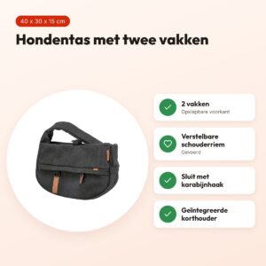 Trixie Be Nordic hondentas Ingrid zwart 40 x 30 x 15 cm – schouderriem – voordelen
