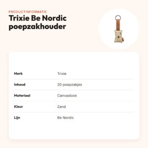 Trixie Be Nordic poepzakhouder zand – canvaslook, met 20 poepzakjes – productinformatie