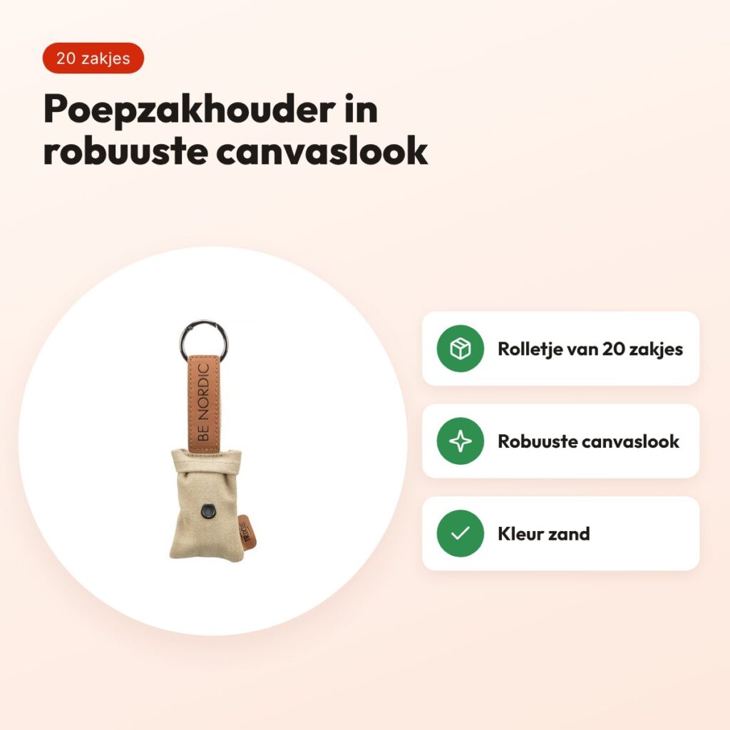 Trixie Be Nordic poepzakhouder zand – canvaslook, met 20 poepzakjes – voordelen