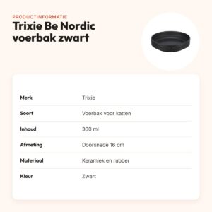 Trixie Be Nordic voerbak kat keramiek/rubber zwart 300 ml 16 cm – productinformatie