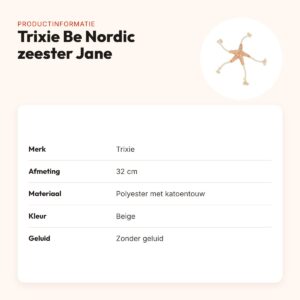 Trixie Be Nordic zeester Jane beige 32 cm – pluche met touw, geluidloos – productinformatie