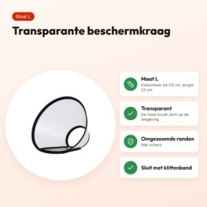 Trixie beschermkraag kunststof met klittenband L 44-53 x 22 cm – voordelen