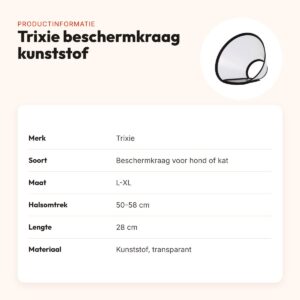 Trixie beschermkraag kunststof met klittenband L-XL 50-58 x 28 cm – productinformatie