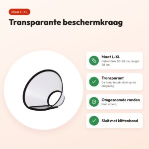 Trixie beschermkraag kunststof met klittenband L-XL 50-58 x 28 cm – voordelen