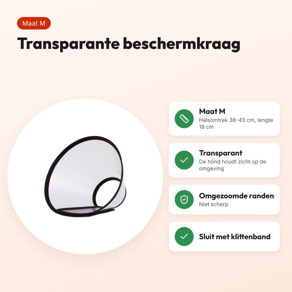 Trixie beschermkraag kunststof met klittenband M 36-43 x 18 cm – voordelen