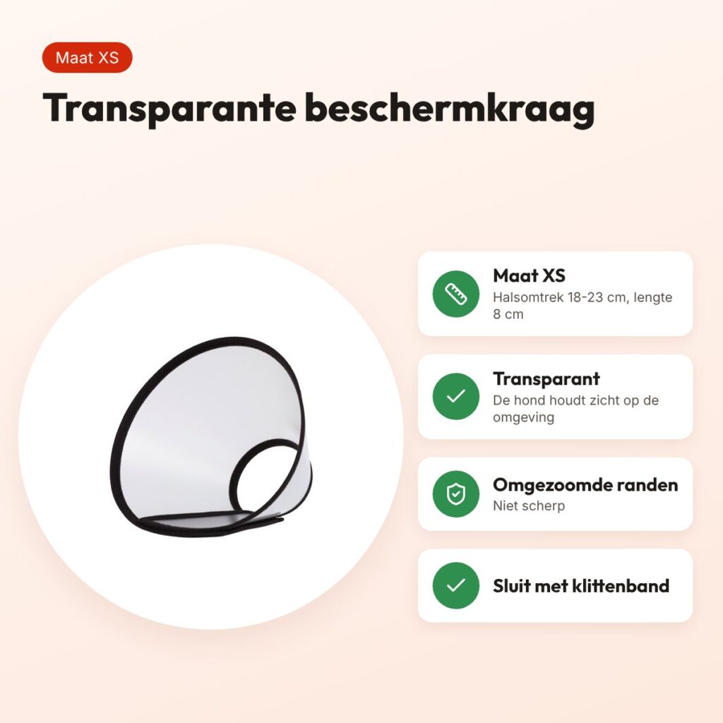 Trixie beschermkraag kunststof met klittenband XS 18-23 x 8 cm – voordelen