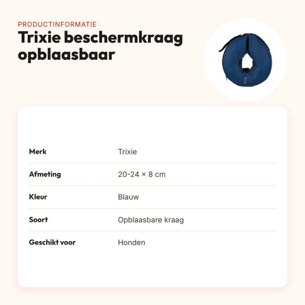 Trixie beschermkraag opblaasbaar blauw 20-24 x 8 cm – hond – productinformatie