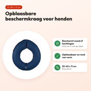 Trixie beschermkraag opblaasbaar blauw 32-40 x 11 cm – hond – voordelen