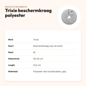 Trixie beschermkraag polyester/schuimrubber grijs M 38-42 x 21,5 cm – productinformatie