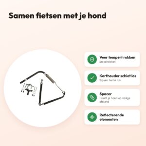 Trixie BikerSet fietsbeugel hond – met veer en afstandhouder – voordelen