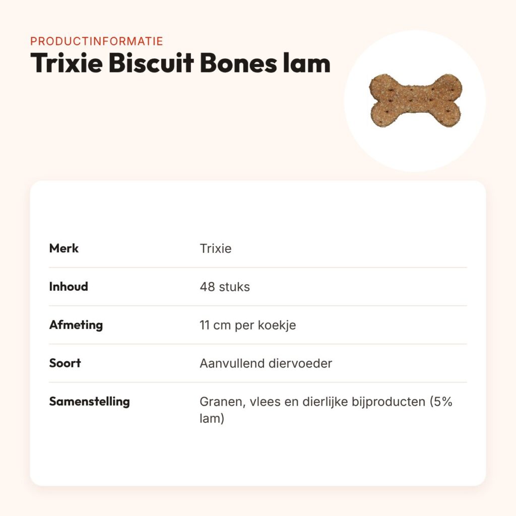Trixie Biscuit Bones lam 11 cm – hondenkoekjes, 48 stuks – productinformatie